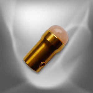 Pied diapason cristal de Quartz rose 15 mm Plaqué Or